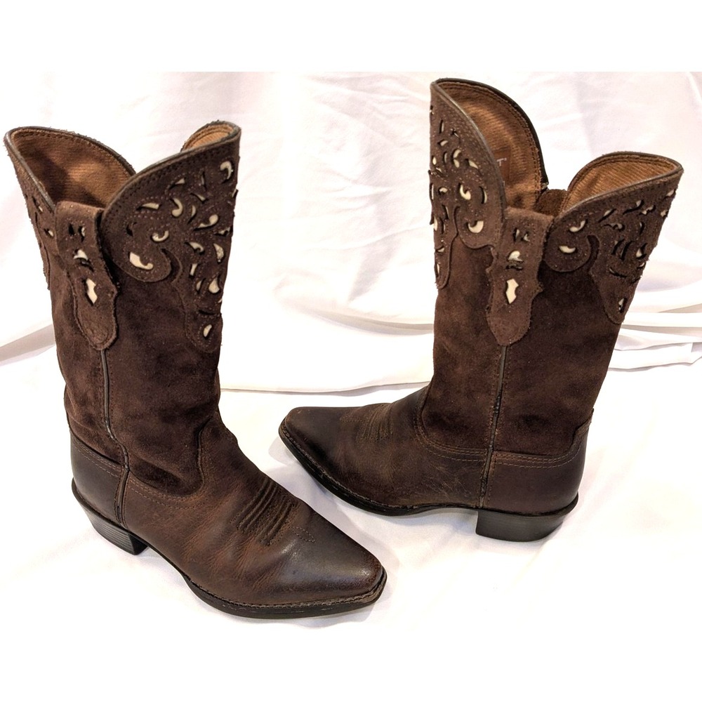 Ariat Boots Kids Size 11 Brown Leather Western Zip Cowboy Style 10010913
